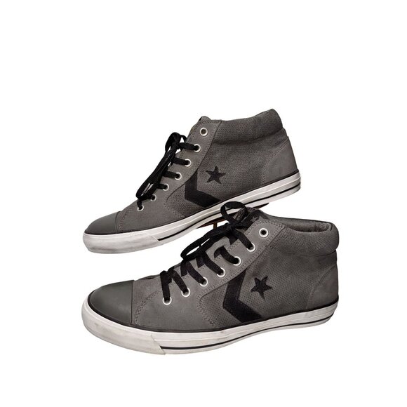 Converse Mens Gray High-Top Sneakers Size 13 With Black Accents - Picture 13 of 14